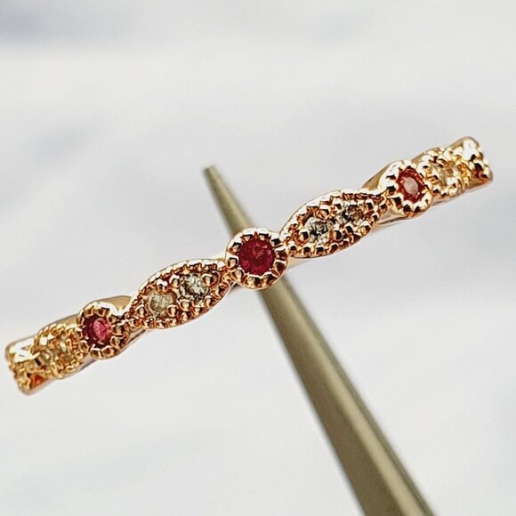 🔥 Beauty CZ Thin Sweet Romantic Three Color Plated Rings for Women,EVGG1… - Picture 9 of 10